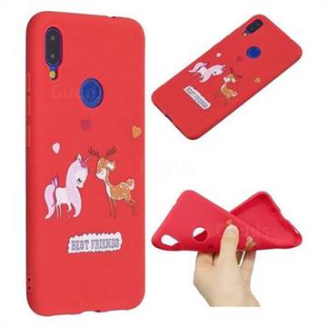 Unicorn Deer Anti-fall Frosted Relief Soft TPU Back Cover for Xiaomi Mi Redmi Note 7 / Note 7 Pro