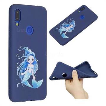 Mermaid Girl Anti-fall Frosted Relief Soft TPU Back Cover for Xiaomi Mi Redmi Note 7 / Note 7 Pro