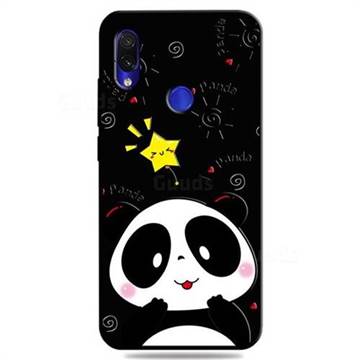 Cute Bear 3D Embossed Relief Black TPU Cell Phone Back Cover for Xiaomi Mi Redmi Note 7 / Note 7 Pro