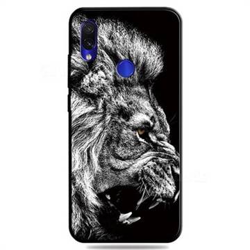 Lion 3D Embossed Relief Black TPU Cell Phone Back Cover for Xiaomi Mi Redmi Note 7 / Note 7 Pro