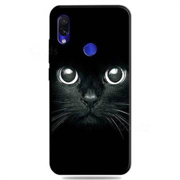 Bearded Feline 3D Embossed Relief Black TPU Cell Phone Back Cover for Xiaomi Mi Redmi Note 7 / Note 7 Pro