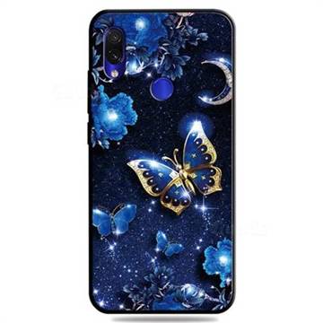 Phnom Penh Butterfly 3D Embossed Relief Black TPU Cell Phone Back Cover for Xiaomi Mi Redmi Note 7 / Note 7 Pro