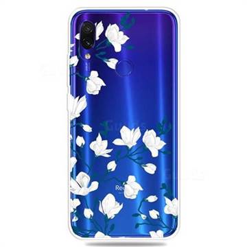 Magnolia Flower Clear Varnish Soft Phone Back Cover for Xiaomi Mi Redmi Note 7 / Note 7 Pro