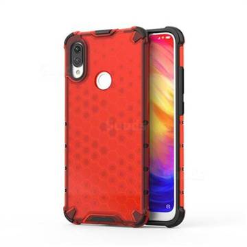 Honeycomb TPU + PC Hybrid Armor Shockproof Case Cover for Xiaomi Mi Redmi Note 7 / Note 7 Pro - Red