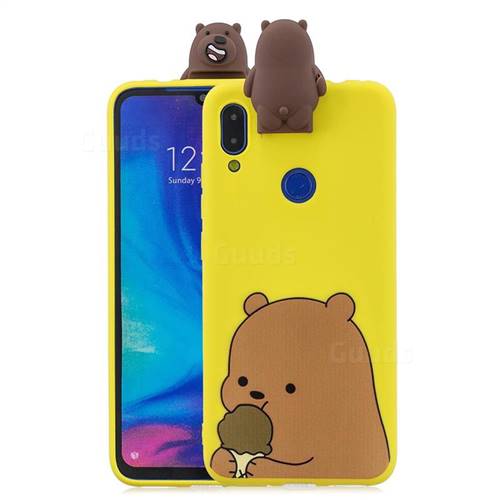 Brown Bear Soft 3D Climbing Doll Stand Soft Case for Xiaomi Mi Redmi Note 7 / Note 7 Pro