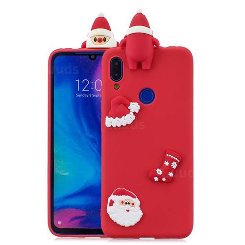 Red Santa Claus Christmas Xmax Soft 3D Silicone Case for Xiaomi Mi Redmi Note 7 / Note 7 Pro
