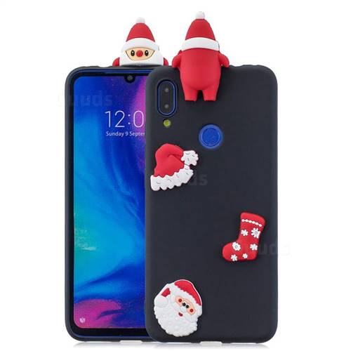 Black Santa Claus Christmas Xmax Soft 3D Silicone Case for Xiaomi Mi Redmi Note 7 / Note 7 Pro