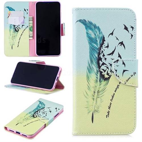Feather Bird Leather Wallet Case for Xiaomi Mi Redmi Note 7 / Note 7 Pro