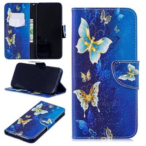 Golden Butterflies Leather Wallet Case for Xiaomi Mi Redmi Note 7 / Note 7 Pro