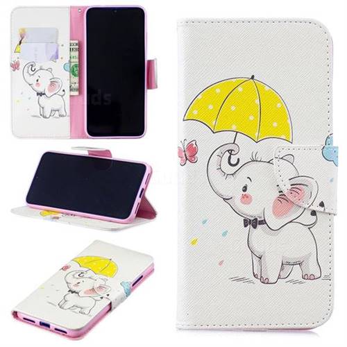 Umbrella Elephant Leather Wallet Case for Xiaomi Mi Redmi Note 7 / Note 7 Pro