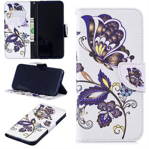 Butterflies and Flowers Leather Wallet Case for Xiaomi Mi Redmi Note 7 / Note 7 Pro