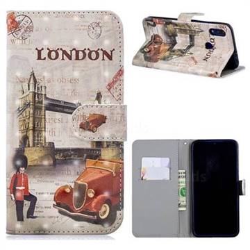 Retro London 3D Painted Leather Phone Wallet Case for Xiaomi Mi Redmi Note 7 / Note 7 Pro