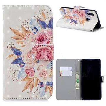Rose Flowers 3D Painted Leather Phone Wallet Case for Xiaomi Mi Redmi Note 7 / Note 7 Pro