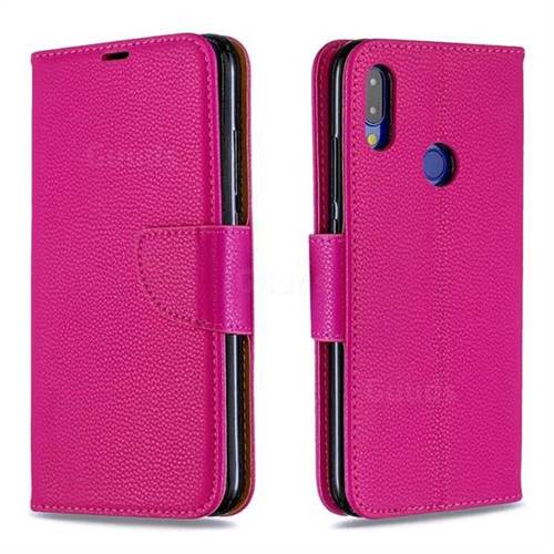 Classic Luxury Litchi Leather Phone Wallet Case for Xiaomi Mi Redmi Note 7 / Note 7 Pro - Rose