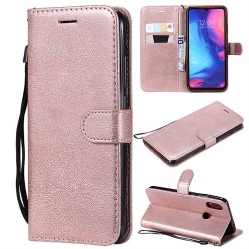 Retro Greek Classic Smooth PU Leather Wallet Phone Case for Xiaomi Mi Redmi Note 7 / Note 7 Pro - Rose Gold