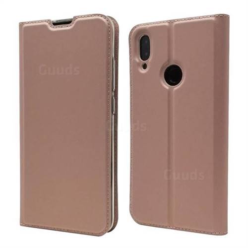 Ultra Slim Card Magnetic Automatic Suction Leather Wallet Case for Xiaomi Mi Redmi Note 7 / Note 7 Pro - Rose Gold