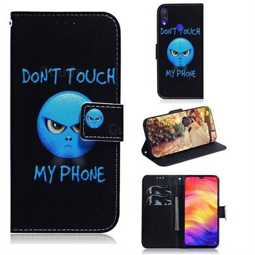 Not Touch My Phone PU Leather Wallet Case for Xiaomi Mi Redmi Note 7 / Note 7 Pro