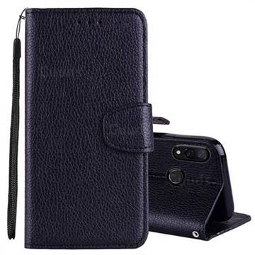 Litchi Pattern PU Leather Wallet Case for Xiaomi Mi Redmi Note 7 / Note 7 Pro - Black