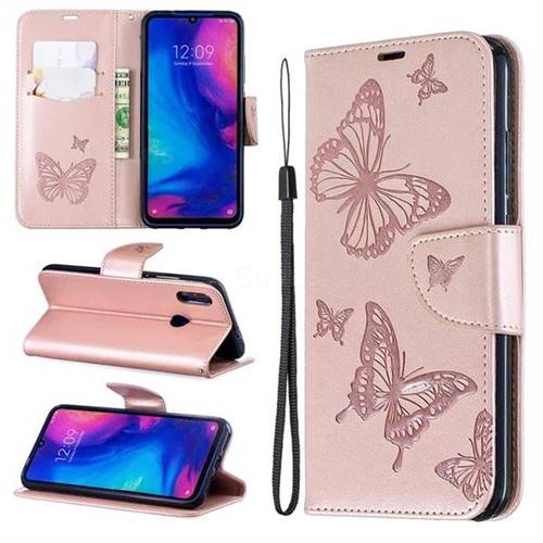 Embossing Double Butterfly Leather Wallet Case for Xiaomi Mi Redmi Note ...