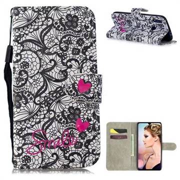 Lace Flower 3D Painted Leather Wallet Phone Case for Xiaomi Mi Redmi Note 7 / Note 7 Pro