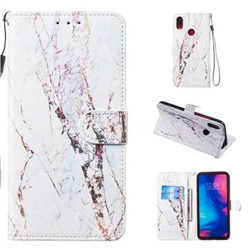 White Marble Smooth Leather Phone Wallet Case for Xiaomi Mi Redmi Note 7 / Note 7 Pro