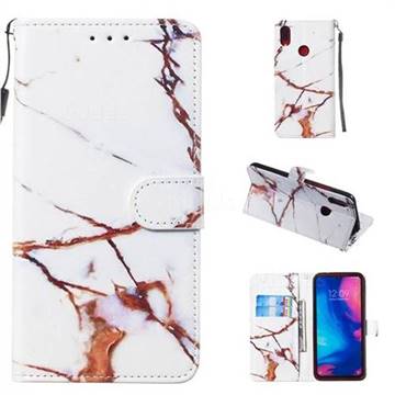 Platinum Marble Smooth Leather Phone Wallet Case for Xiaomi Mi Redmi Note 7 / Note 7 Pro