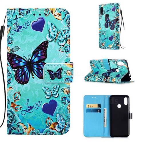 Love Butterfly Matte Leather Wallet Phone Case for Xiaomi Mi Redmi Note 7 / Note 7 Pro