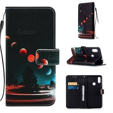 Wandering Earth Matte Leather Wallet Phone Case for Xiaomi Mi Redmi Note 7 / Note 7 Pro