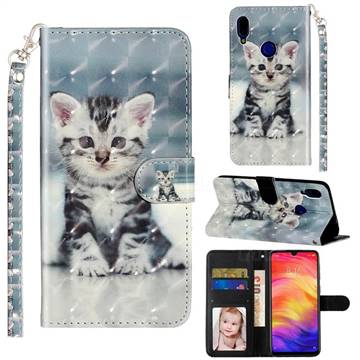 Kitten Cat 3D Leather Phone Holster Wallet Case for Xiaomi Mi Redmi Note 7 / Note 7 Pro