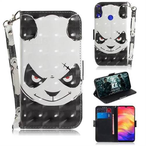 Angry Bear 3D Painted Leather Wallet Phone Case for Xiaomi Mi Redmi Note 7S