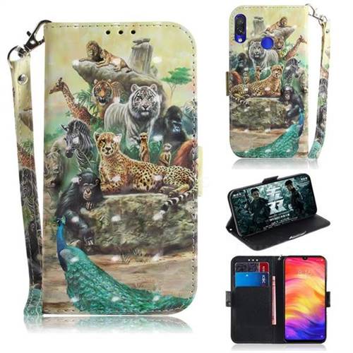 Beast Zoo 3D Painted Leather Wallet Phone Case for Xiaomi Mi Redmi Note 7S