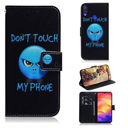 Not Touch My Phone PU Leather Wallet Case for Xiaomi Mi Redmi Note 7S