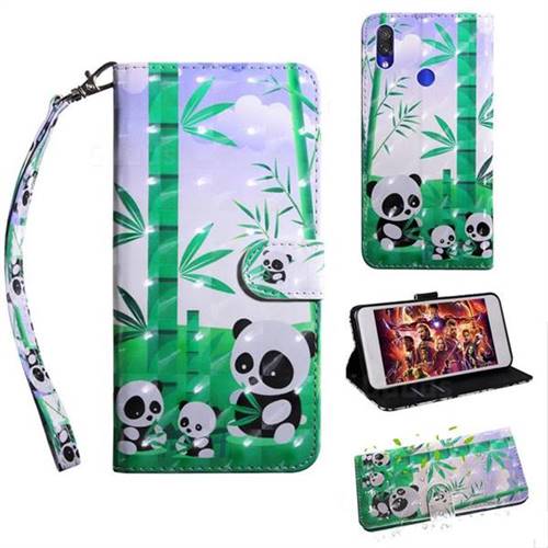 Eating Bamboo Pandas 3D Painted Leather Wallet Case for Xiaomi Mi Redmi Note 7S