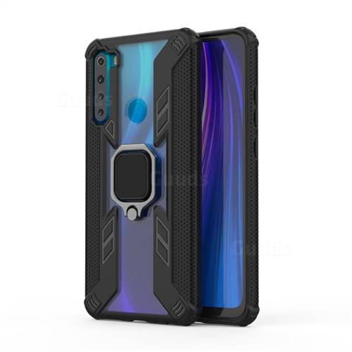 Predator Armor Metal Ring Grip Shockproof Dual Layer Rugged Hard Cover for Mi Xiaomi Redmi Note 8 - Black