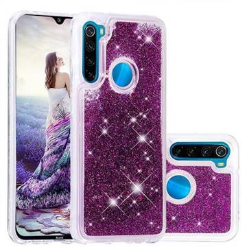 Dynamic Liquid Glitter Quicksand Sequins TPU Phone Case for Mi Xiaomi Redmi Note 8 - Purple