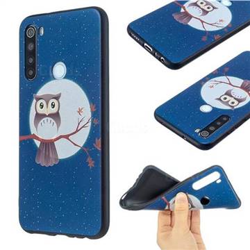 Moon and Owl 3D Embossed Relief Black Soft Back Cover for Mi Xiaomi Redmi Note 8