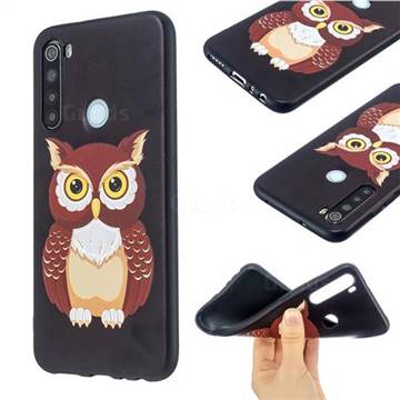 Big Owl 3D Embossed Relief Black Soft Back Cover for Mi Xiaomi Redmi Note 8