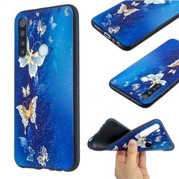 Golden Butterflies 3D Embossed Relief Black Soft Back Cover for Mi Xiaomi Redmi Note 8