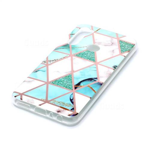 Green White Galvanized Rose Gold Marble Phone Back Cover for Mi