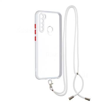 Necklace Cross-body Lanyard Strap Cord Phone Case Cover for Mi Xiaomi Redmi Note 8 - White