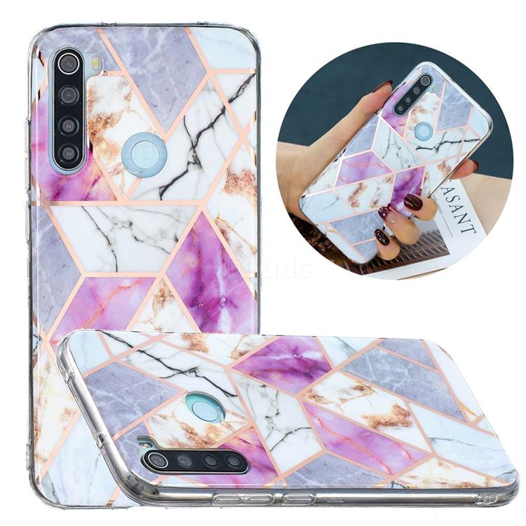 Purple and White Painted Marble Electroplating Protective Case for Mi Xiaomi Redmi Note 8