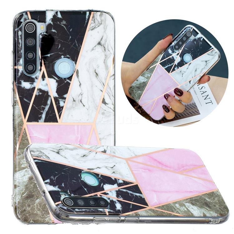 Pink and Black Painted Marble Electroplating Protective Case for Mi Xiaomi Redmi Note 8