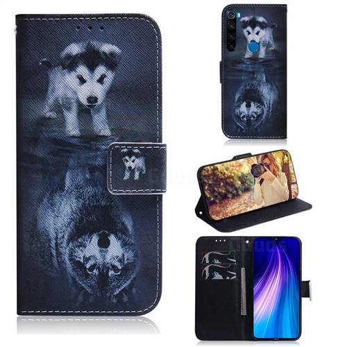 Wolf and Dog PU Leather Wallet Case for Mi Xiaomi Redmi Note 8