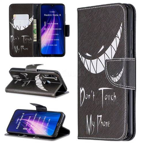 Crooked Grin Leather Wallet Case for Mi Xiaomi Redmi Note 8