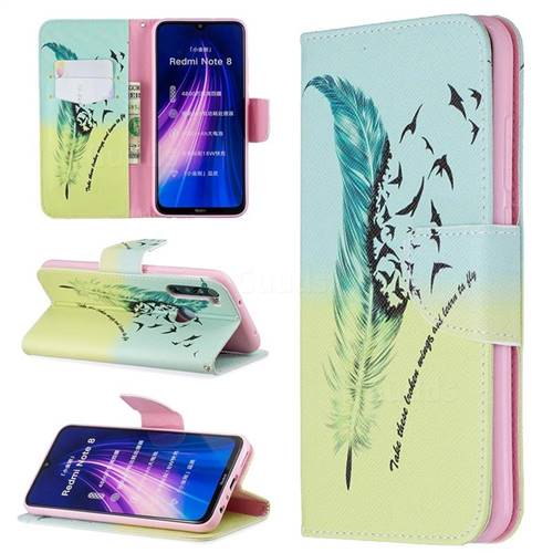 Feather Bird Leather Wallet Case for Mi Xiaomi Redmi Note 8