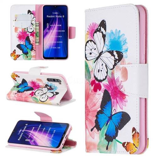 Vivid Flying Butterflies Leather Wallet Case for Mi Xiaomi Redmi Note 8