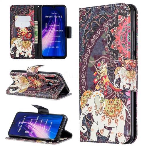 Totem Flower Elephant Leather Wallet Case for Mi Xiaomi Redmi Note 8