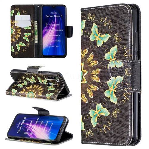 Circle Butterflies Leather Wallet Case for Mi Xiaomi Redmi Note 8