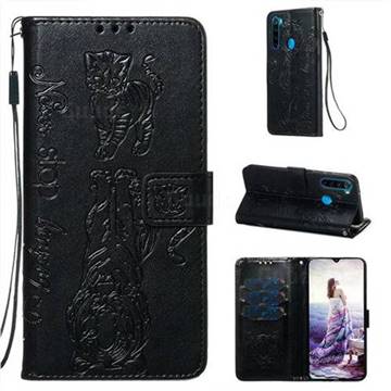 Embossing Tiger and Cat Leather Wallet Case for Mi Xiaomi Redmi Note 8 - Black