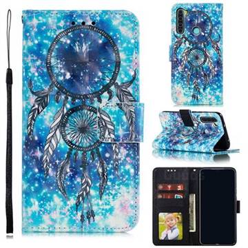Blue Wind Chime 3D Painted Leather Phone Wallet Case for Mi Xiaomi Redmi Note 8